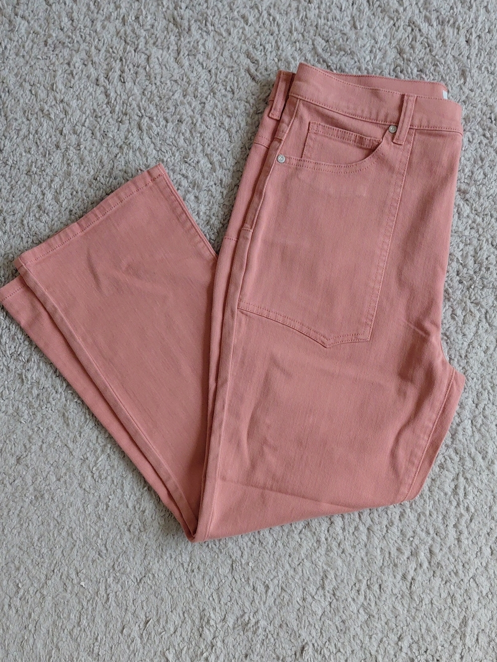 Joie Rose Pink High-Rise Crop Straight Jeans - Picture 2 of 5